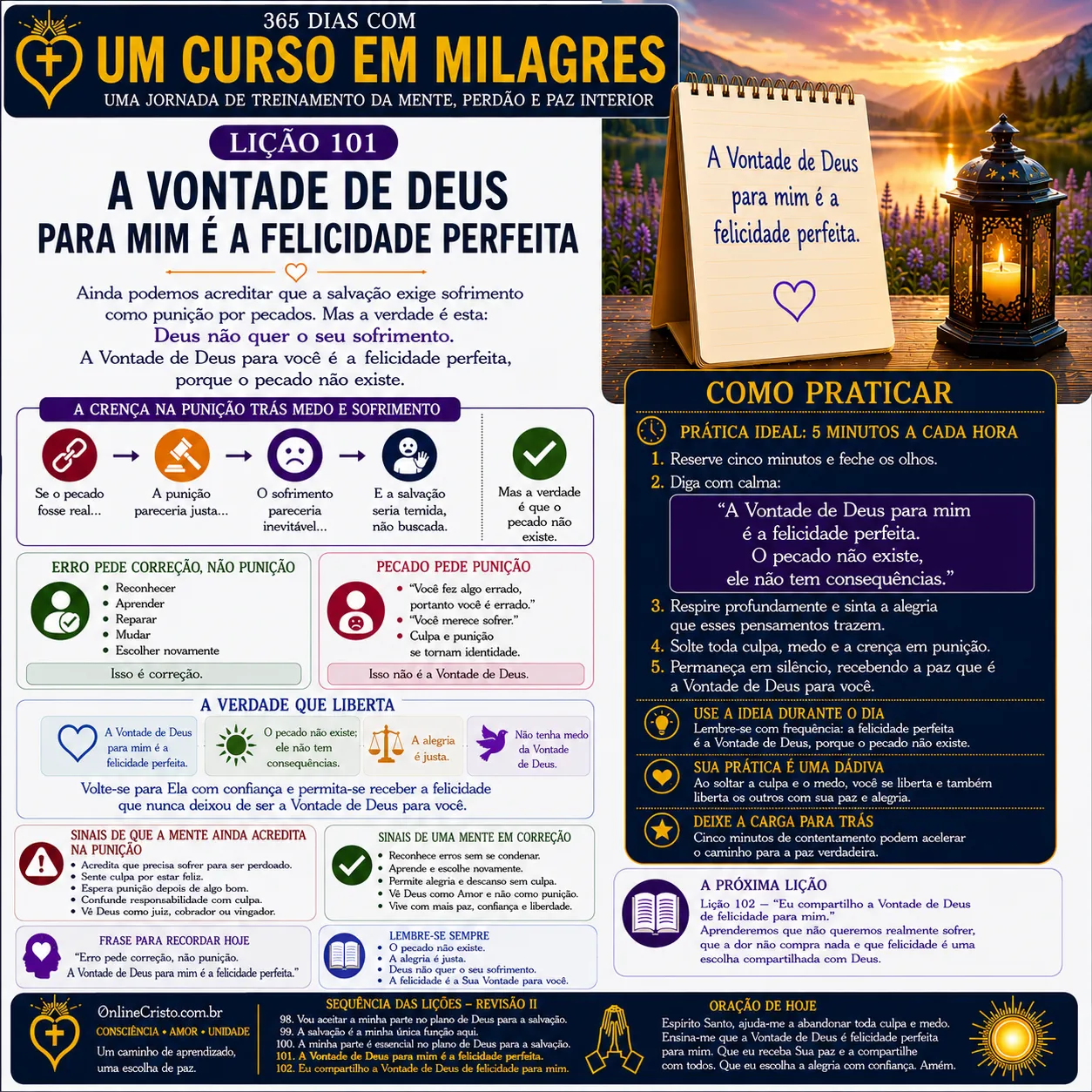 LIÇÃO 101 — A VONTADE DE DEUS PARA MIM É A FELICIDADE PERFEITA