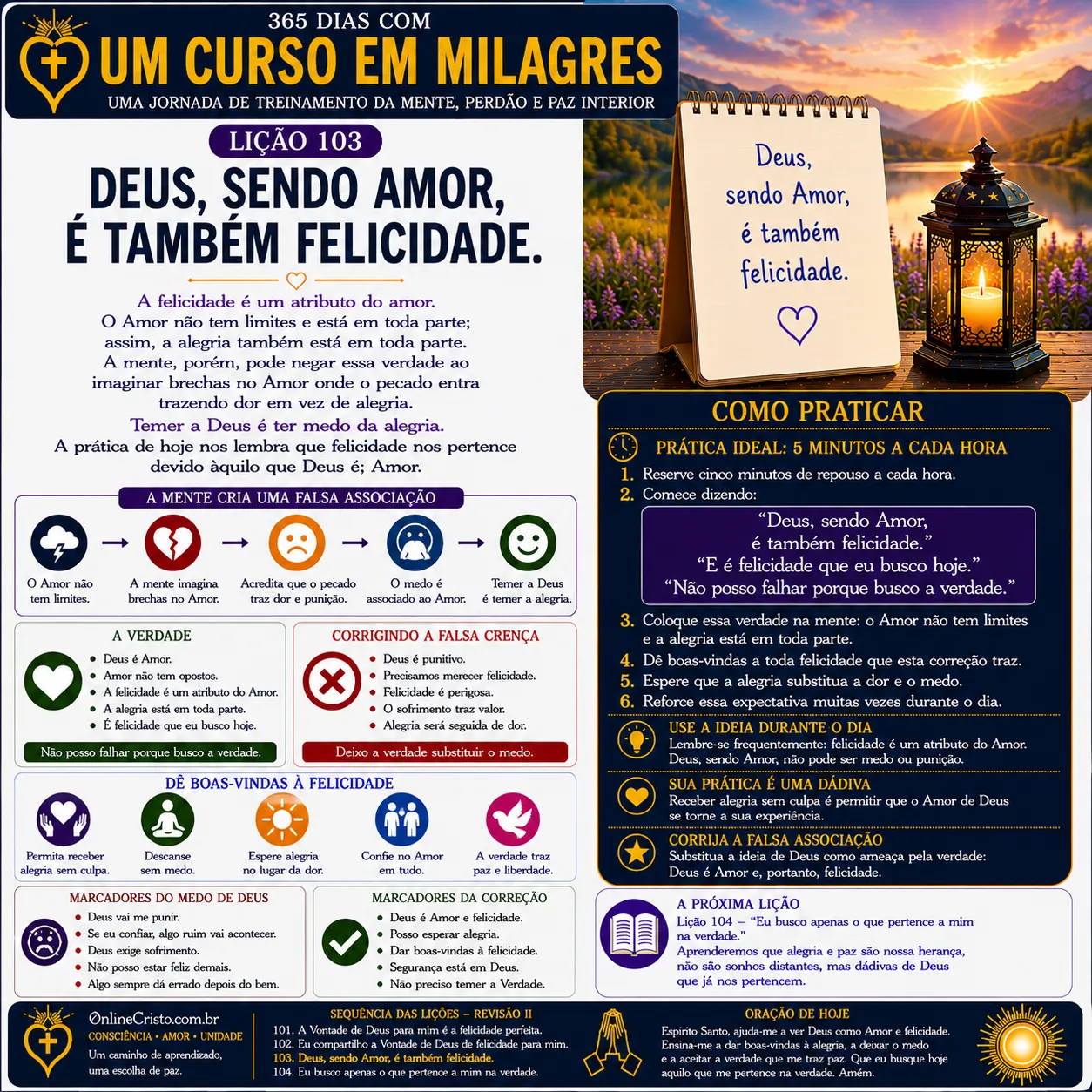 LIÇÃO 103 — DEUS, SENDO AMOR, É TAMBÉM FELICIDADE