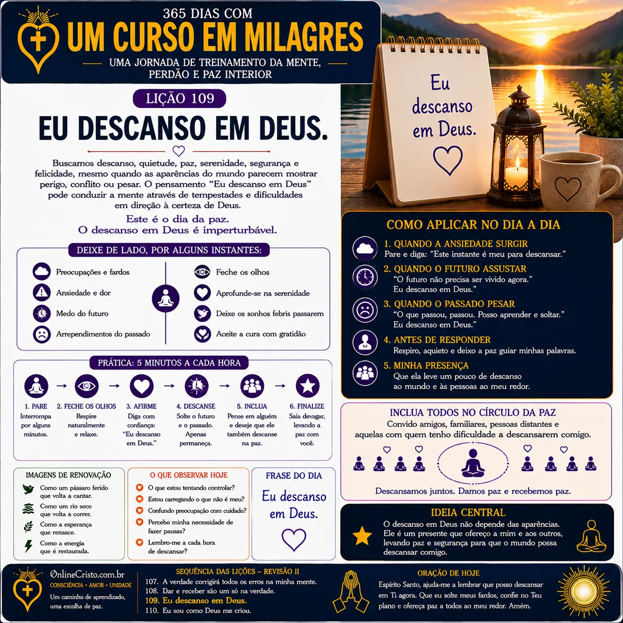 LIÇÃO 109 — EU DESCANSO EM DEUS