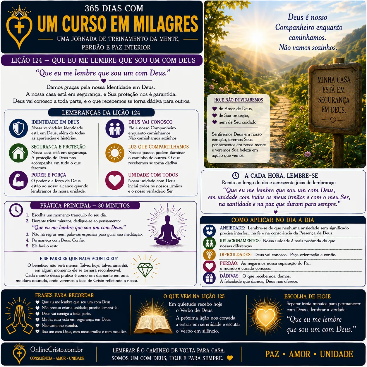 LIÇÃO 124 — QUE EU ME LEMBRE QUE SOU UM COM DEUS 4 LIÇÃO 124 — QUE EU ME LEMBRE QUE SOU UM COM DEUS