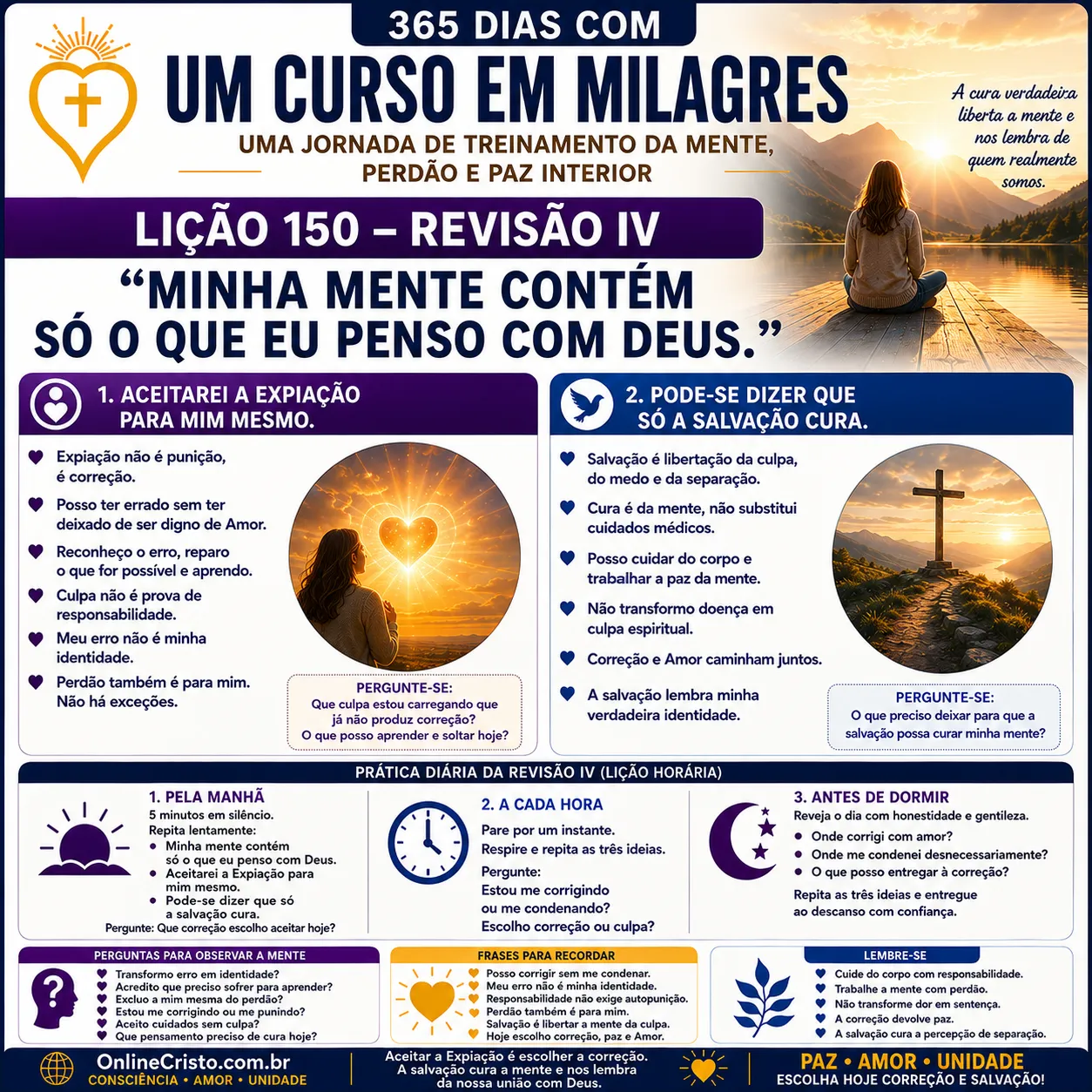 Lição 150 de Um Curso em Milagres — Minha mente contém só o que eu penso com Deus