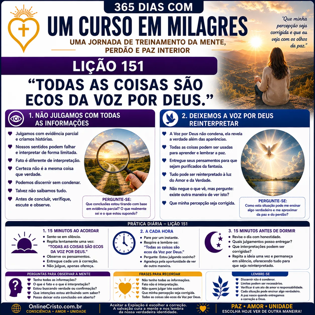 LIÇÃO 151 — TODAS AS COISAS SÃO ECOS DA VOZ POR DEUS