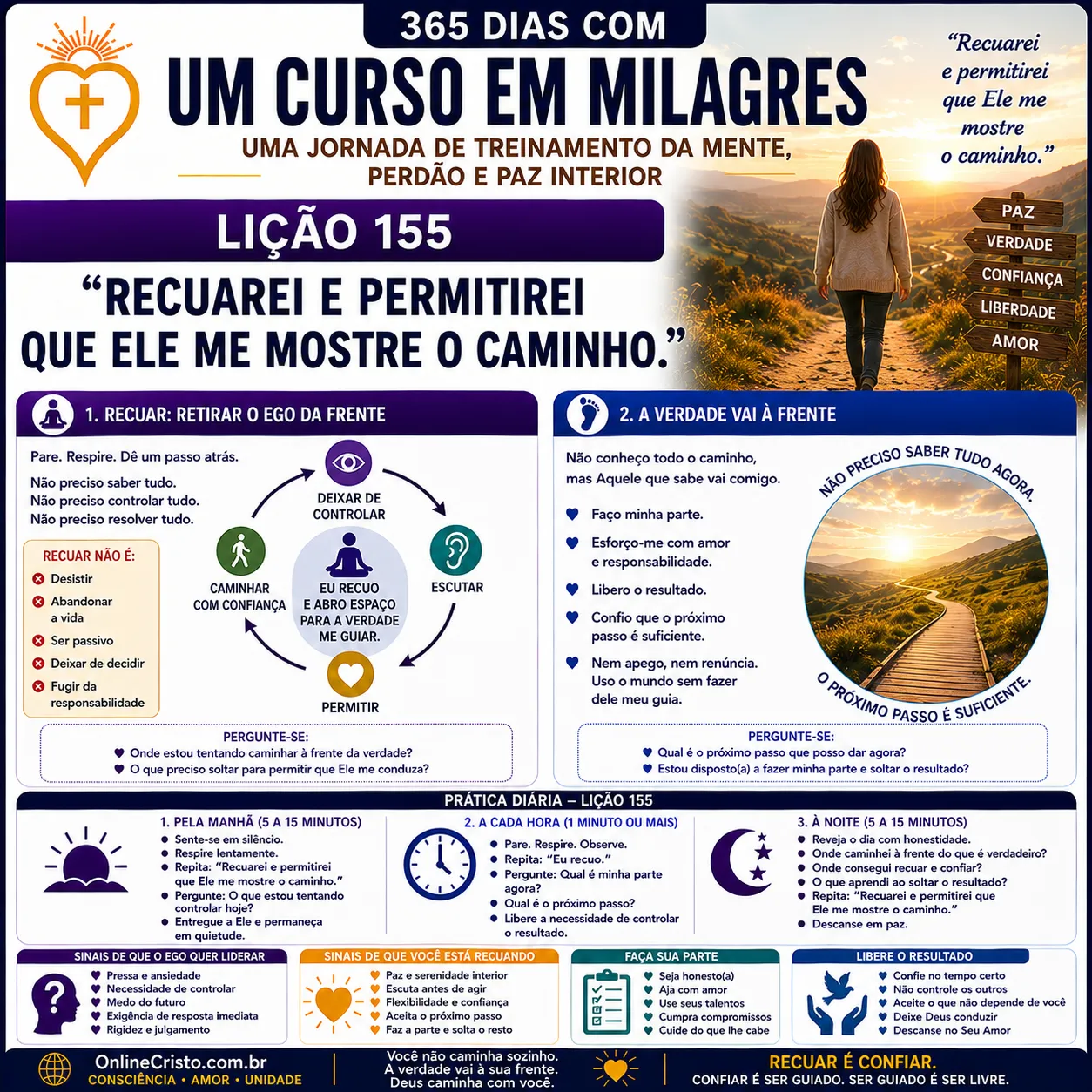 LIÇÃO 155 — RECUAREI E PERMITIREI QUE ELE ME MOSTRE O CAMINHO 4 LIÇÃO 155 — RECUAREI E PERMITIREI QUE ELE ME MOSTRE O CAMINHO