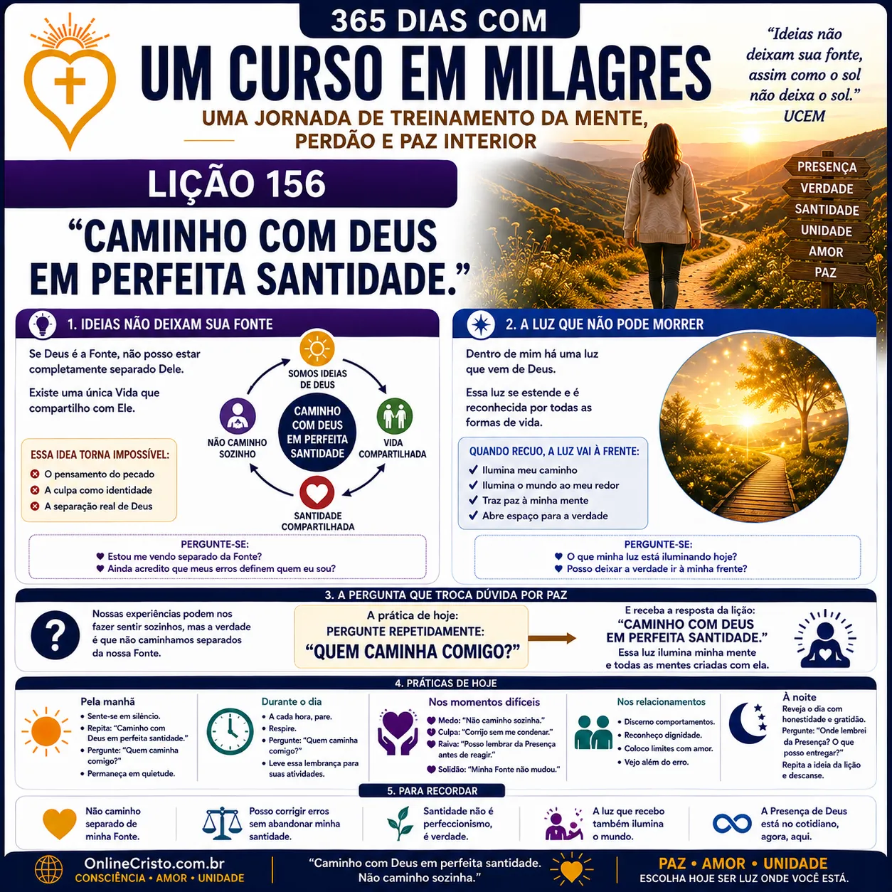 LIÇÃO 156 — CAMINHO COM DEUS EM PERFEITA SANTIDADE