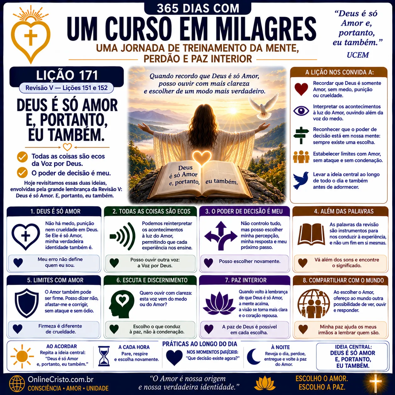 LIÇÃO 171 — DEUS É SÓ AMOR E, PORTANTO, EU TAMBÉM
