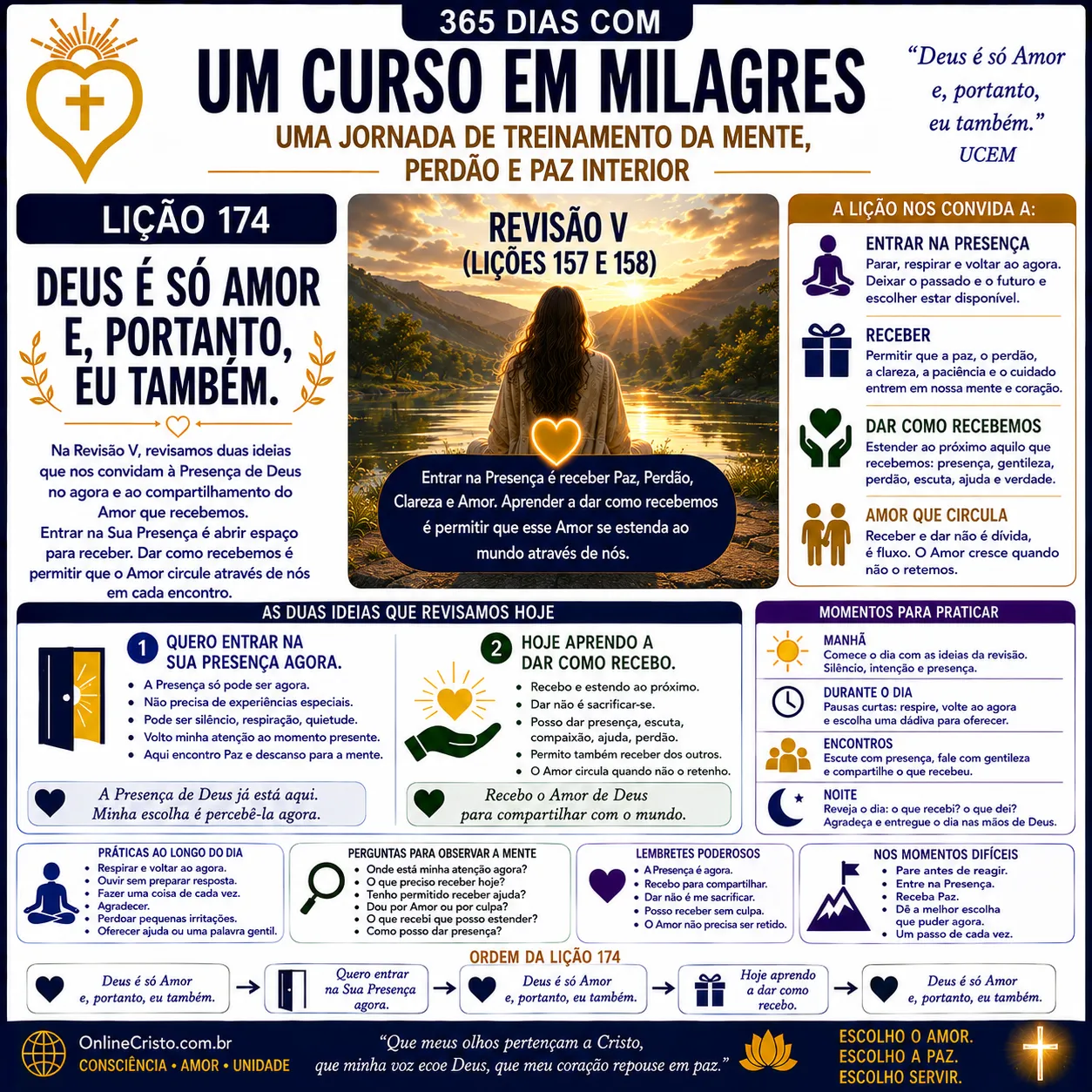 LIÇÃO 174 — DEUS É SÓ AMOR E, PORTANTO, EU TAMBÉM