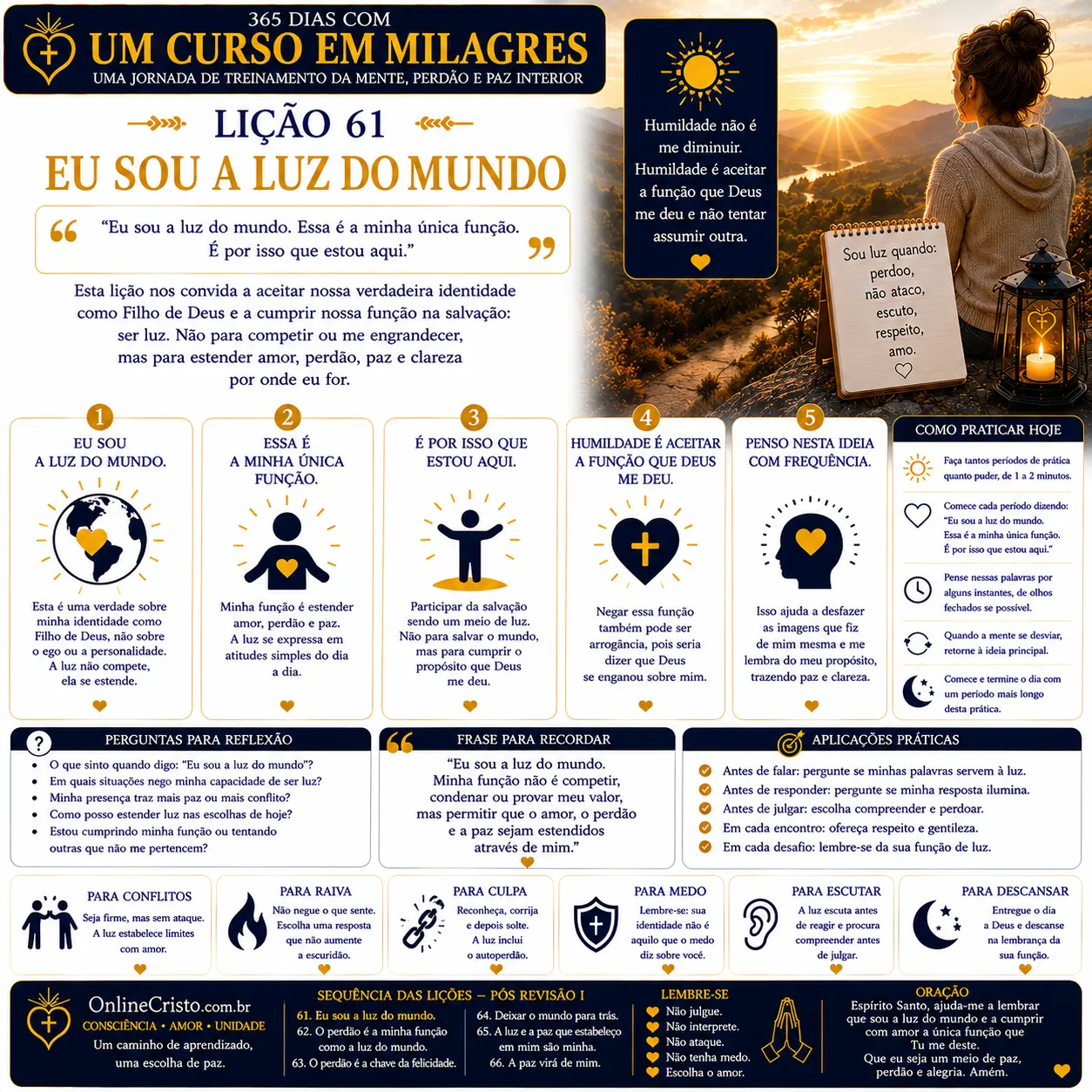 LIÇÃO 61 — EU SOU A LUZ DO MUNDO