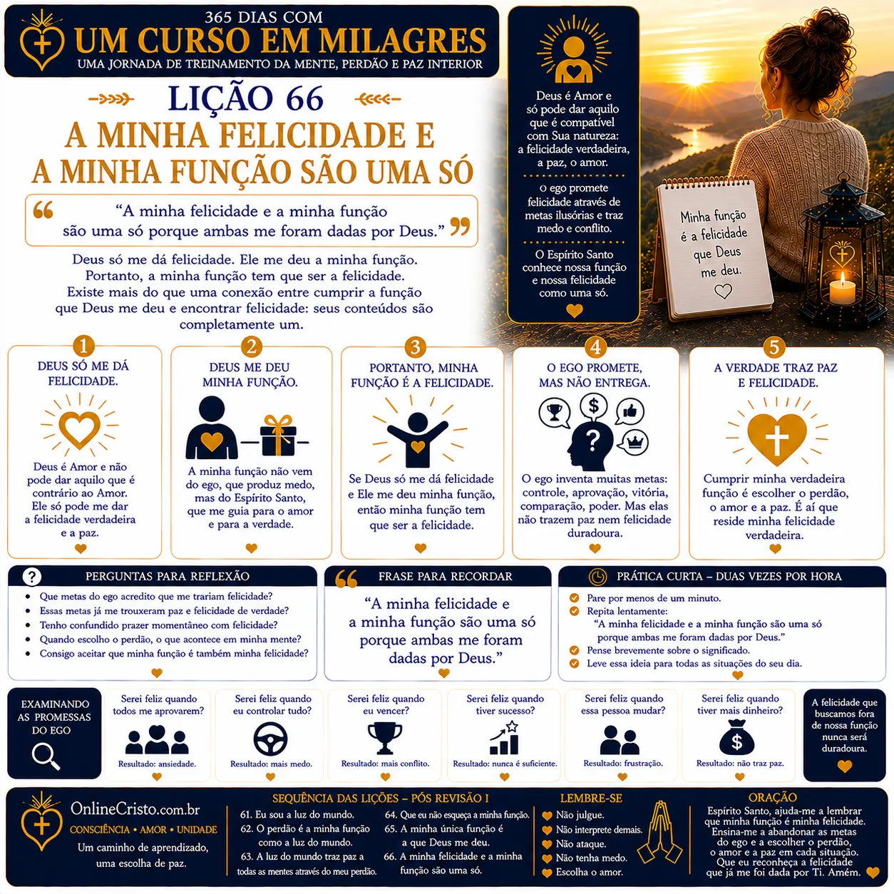 LIÇÃO 66 — A MINHA FELICIDADE E A MINHA FUNÇÃO SÃO UMA SÓ