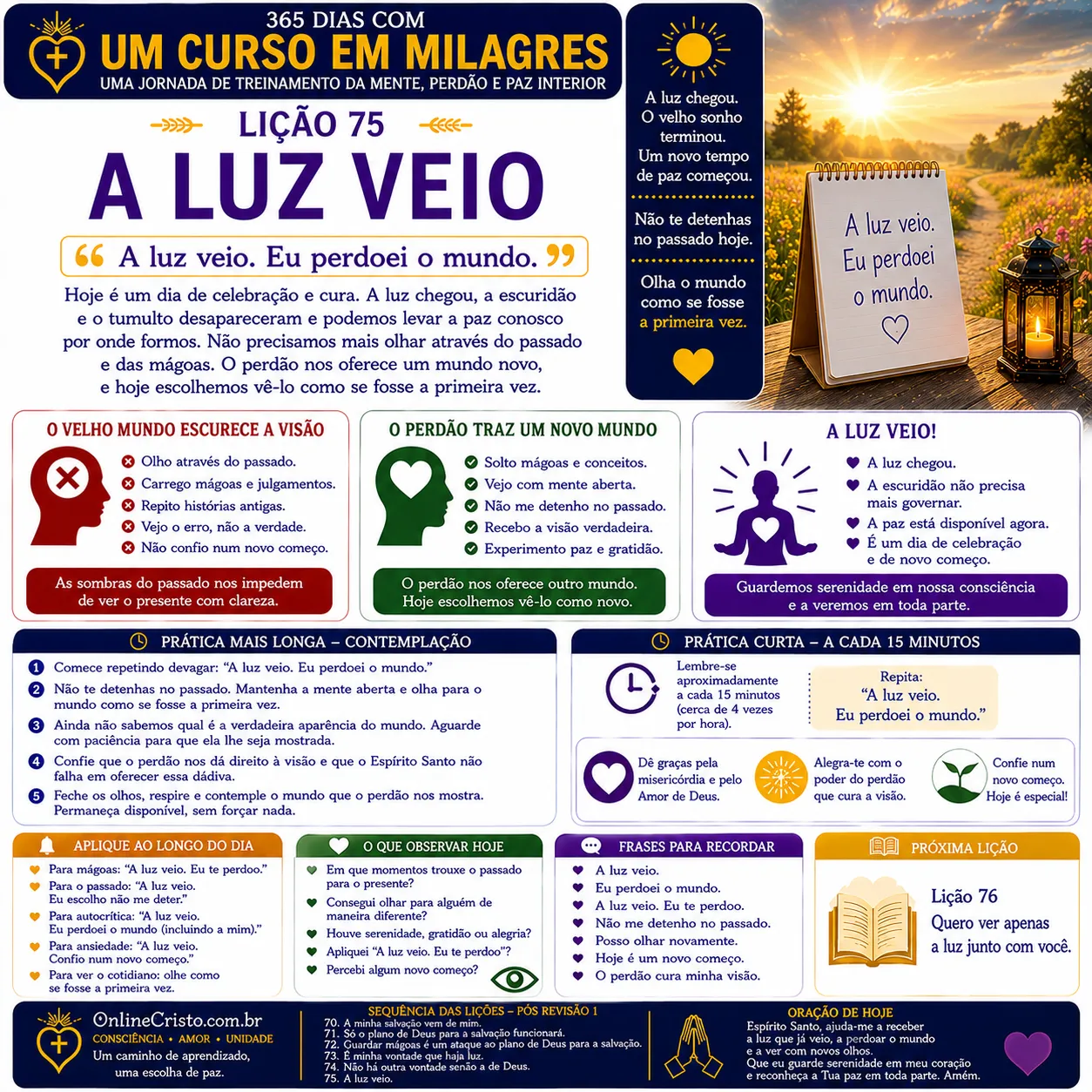 LIÇÃO 75 — A LUZ VEIO