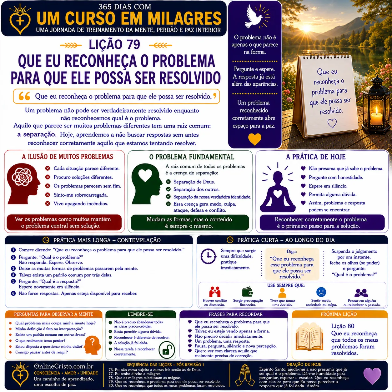 LIÇÃO 79 — QUE EU RECONHEÇA O PROBLEMA PARA QUE ELE POSSA SER RESOLVIDO