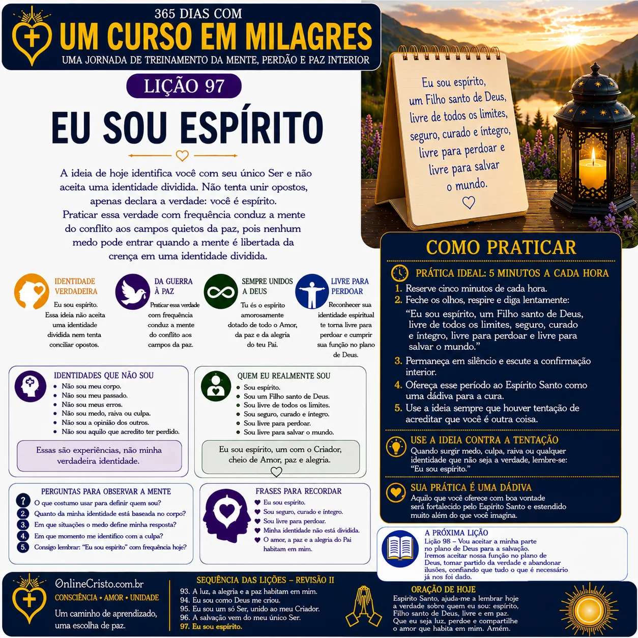 LIÇÃO 97 — EU SOU ESPÍRITO