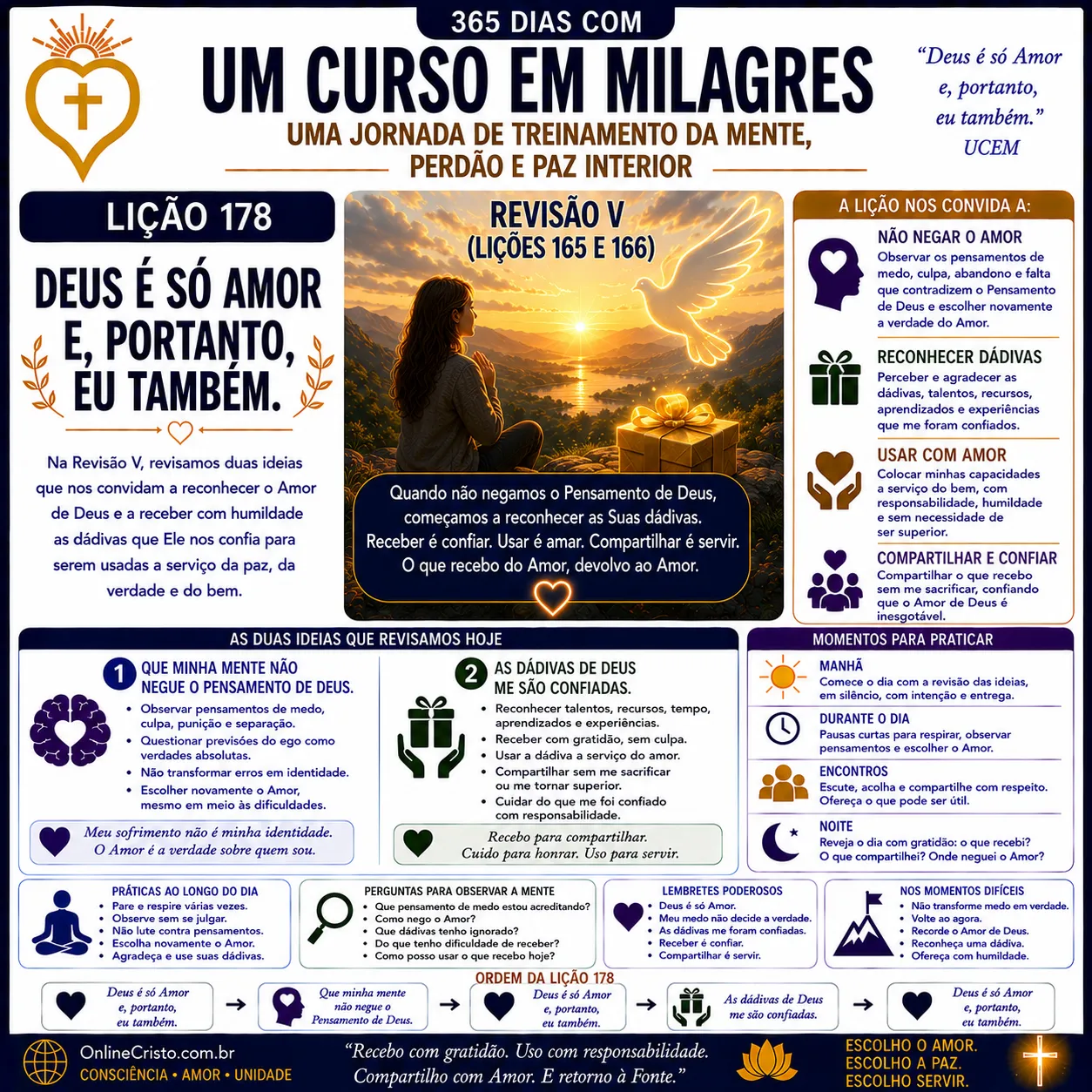 LIÇÃO 178 — DEUS É SÓ AMOR E, PORTANTO, EU TAMBÉM