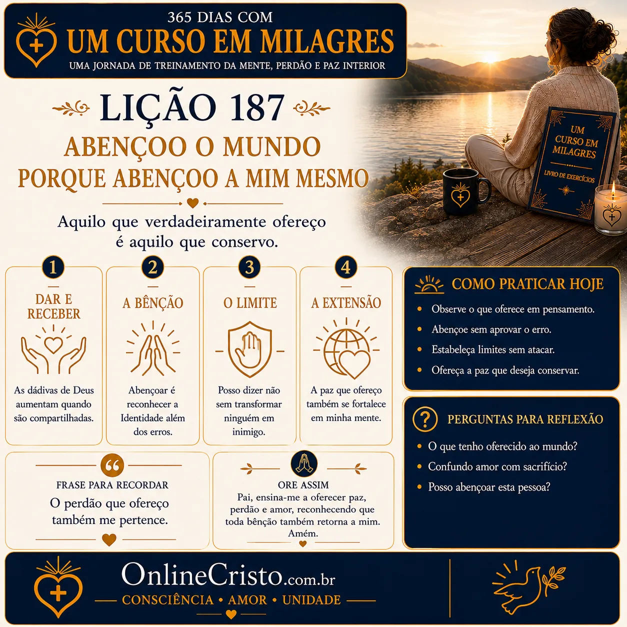 LIÇÃO 187 — ABENÇOO O MUNDO PORQUE ABENÇOO A MIM MESMO