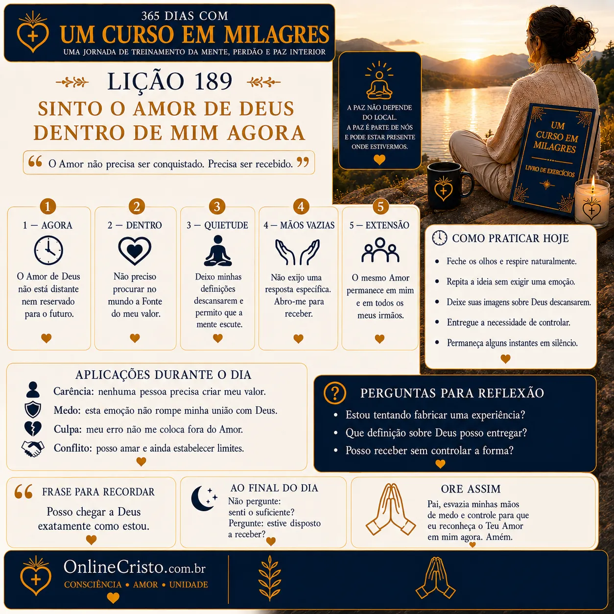 LIÇÃO 189 — SINTO O AMOR DE DEUS DENTRO DE MIM AGORA 3 LIÇÃO 189 — SINTO O AMOR DE DEUS DENTRO DE MIM AGORA