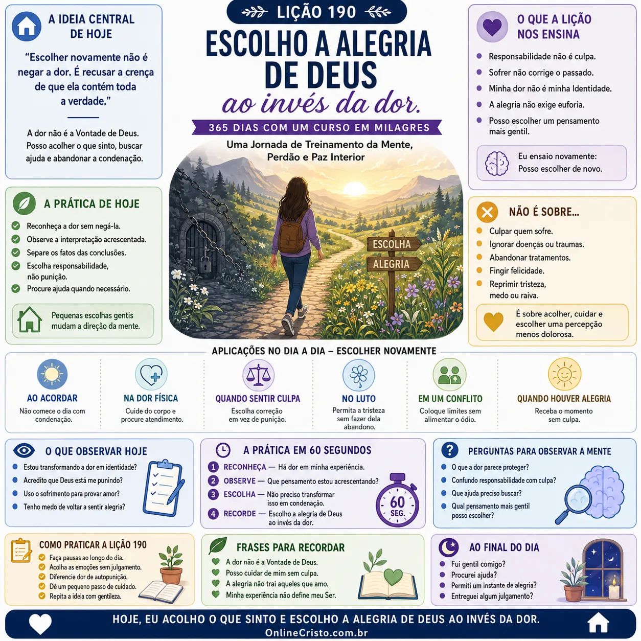 LIÇÃO 190 — ESCOLHO A ALEGRIA DE DEUS AO INVÉS DA DOR