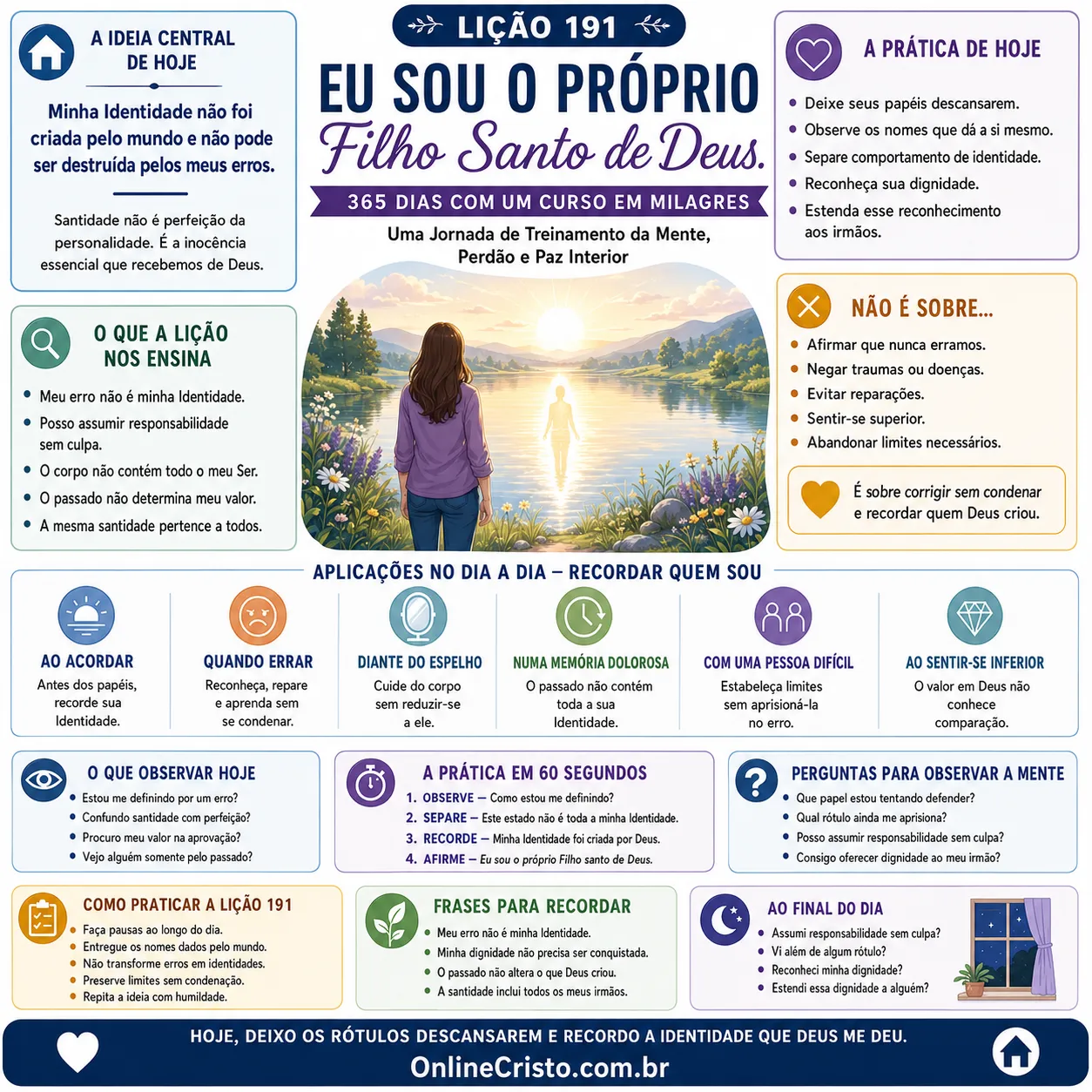 LIÇÃO 191 — EU SOU O PRÓPRIO FILHO SANTO DE DEUS 2 LIÇÃO 191 — EU SOU O PRÓPRIO FILHO SANTO DE DEUS