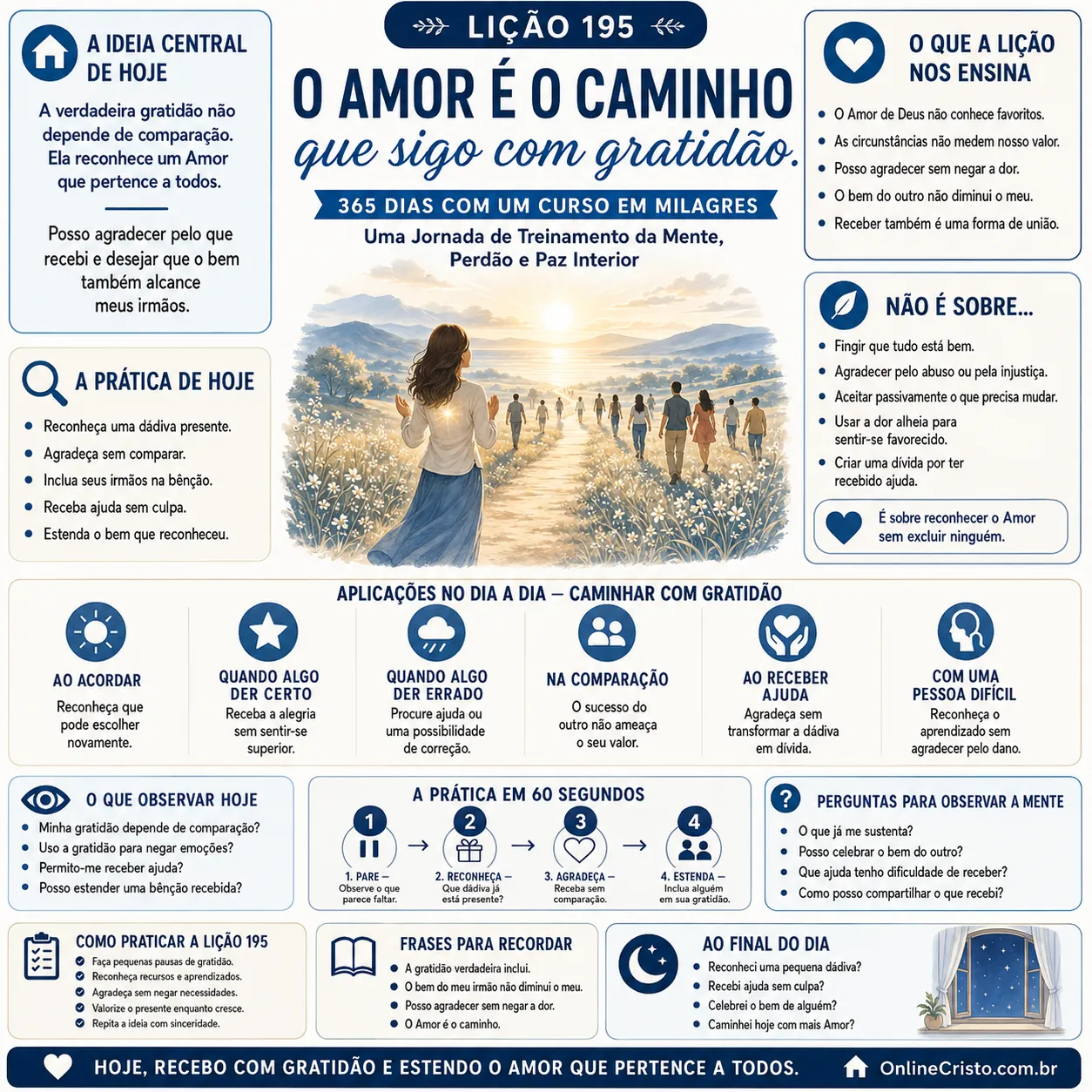 LIÇÃO 195 — O AMOR É O CAMINHO QUE SIGO COM GRATIDÃO