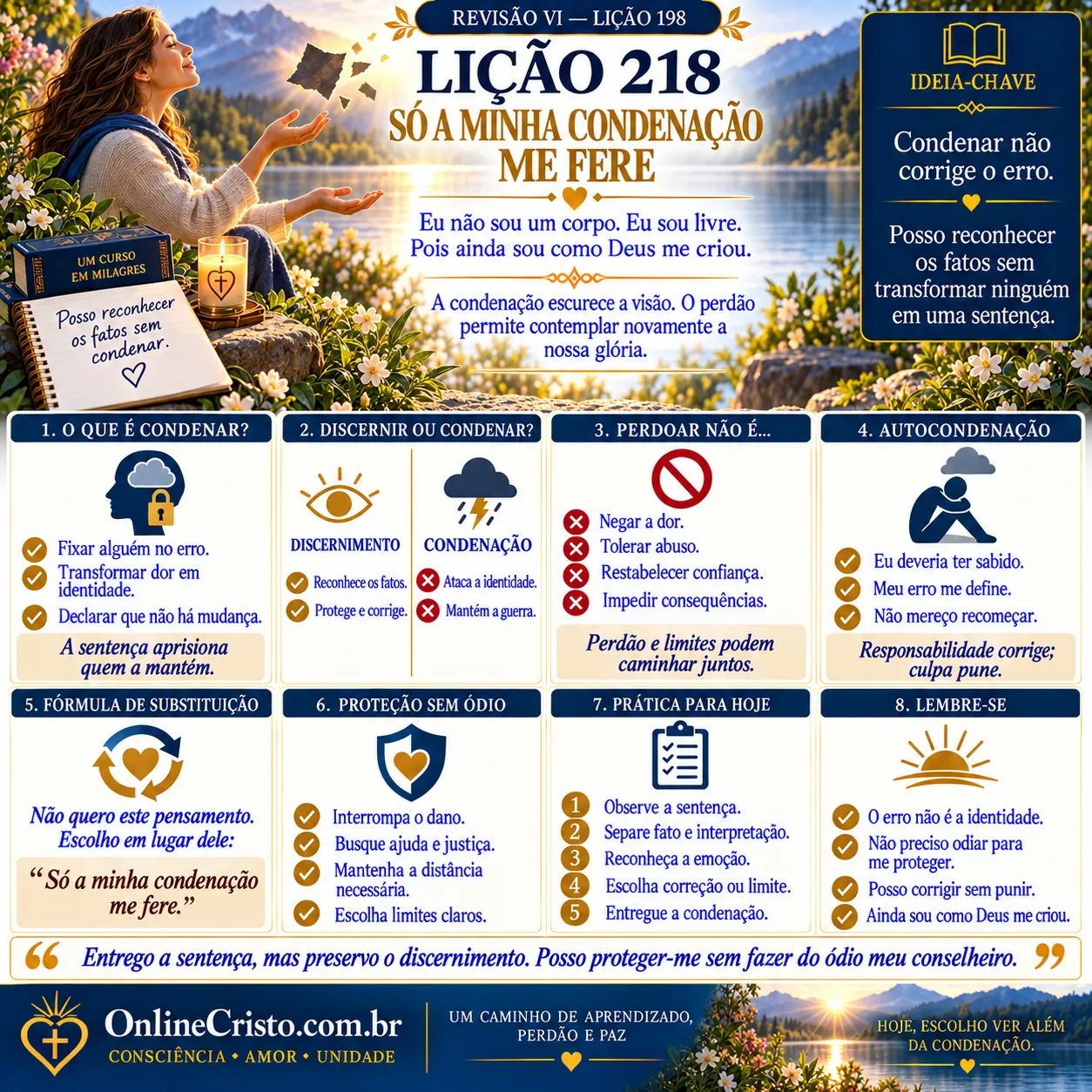 LIÇÃO 218 — SÓ A MINHA CONDENAÇÃO ME FERE