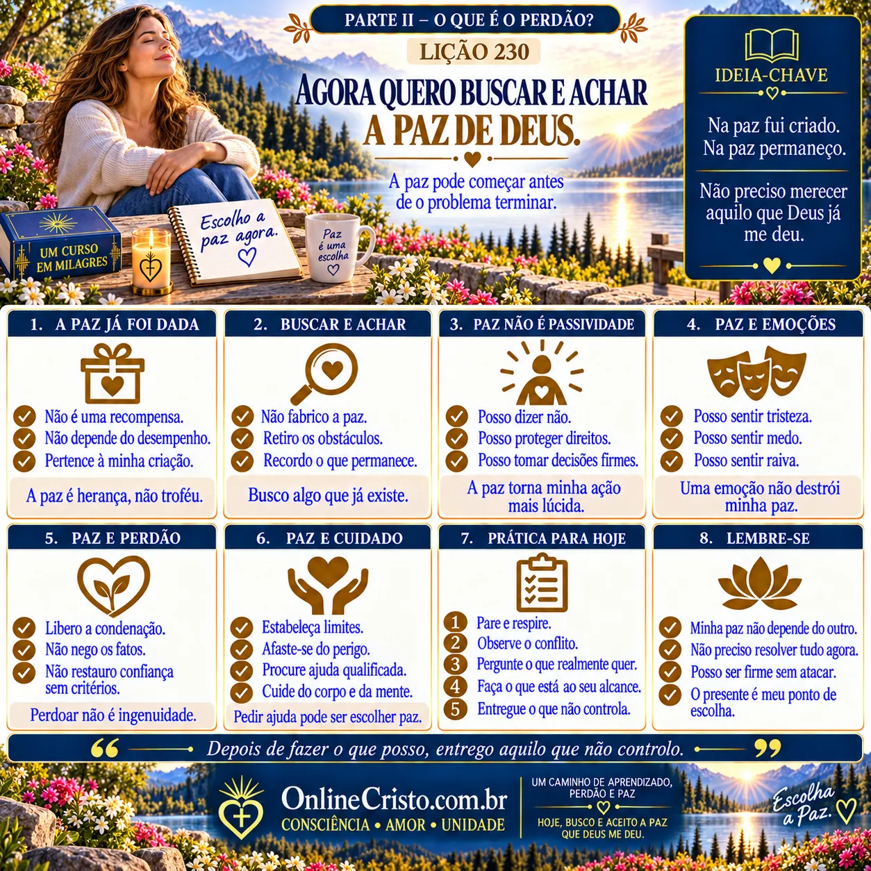 LIÇÃO 230 — AGORA QUERO BUSCAR E ACHAR A PAZ DE DEUS 5 LIÇÃO 230 — AGORA QUERO BUSCAR E ACHAR A PAZ DE DEUS