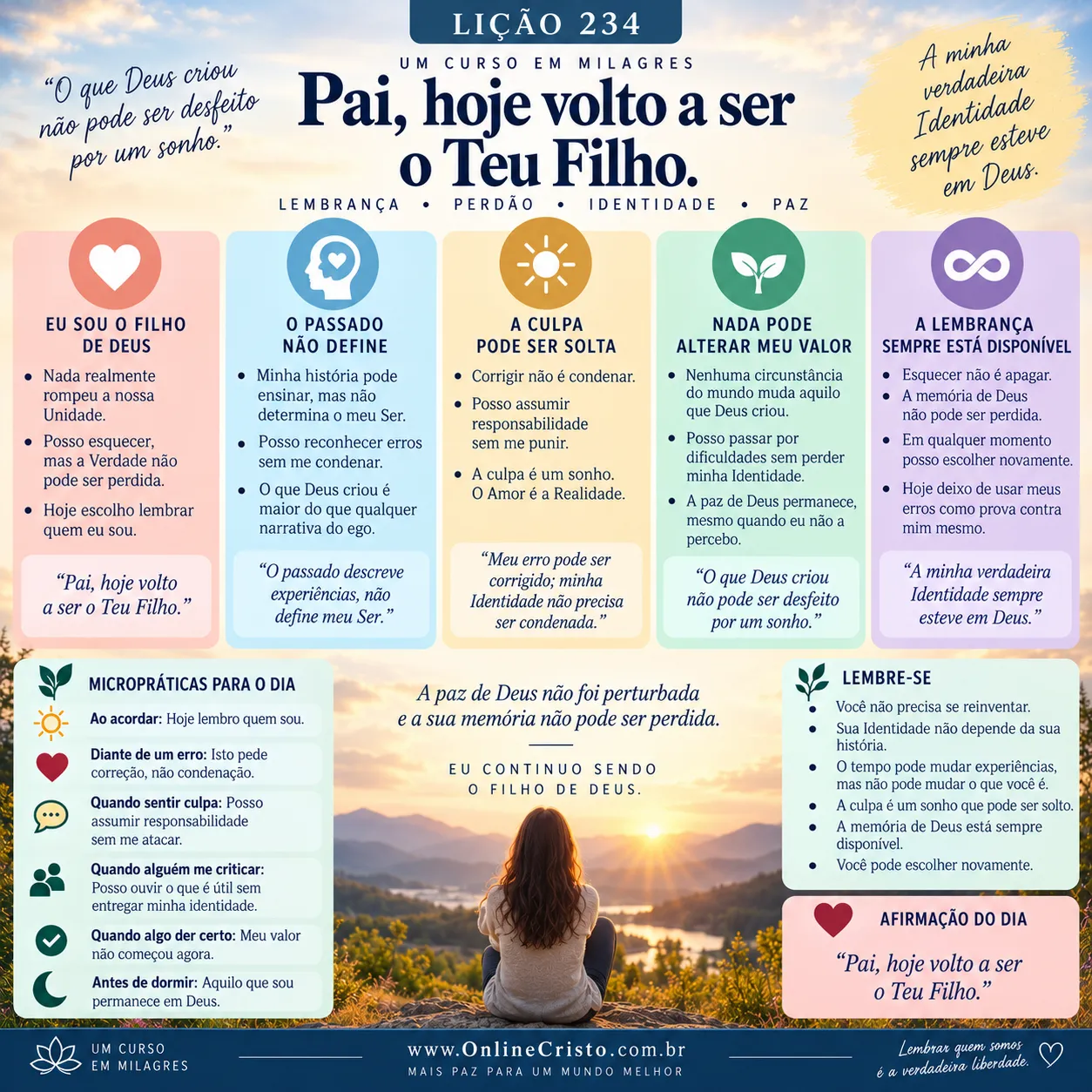 LIÇÃO 234 — PAI, HOJE VOLTO A SER O TEU FILHO